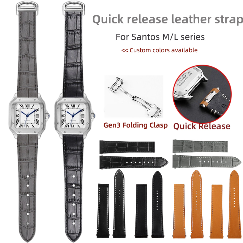 Cartier Watch Santos - Single Tail Quick Release Leather Watch