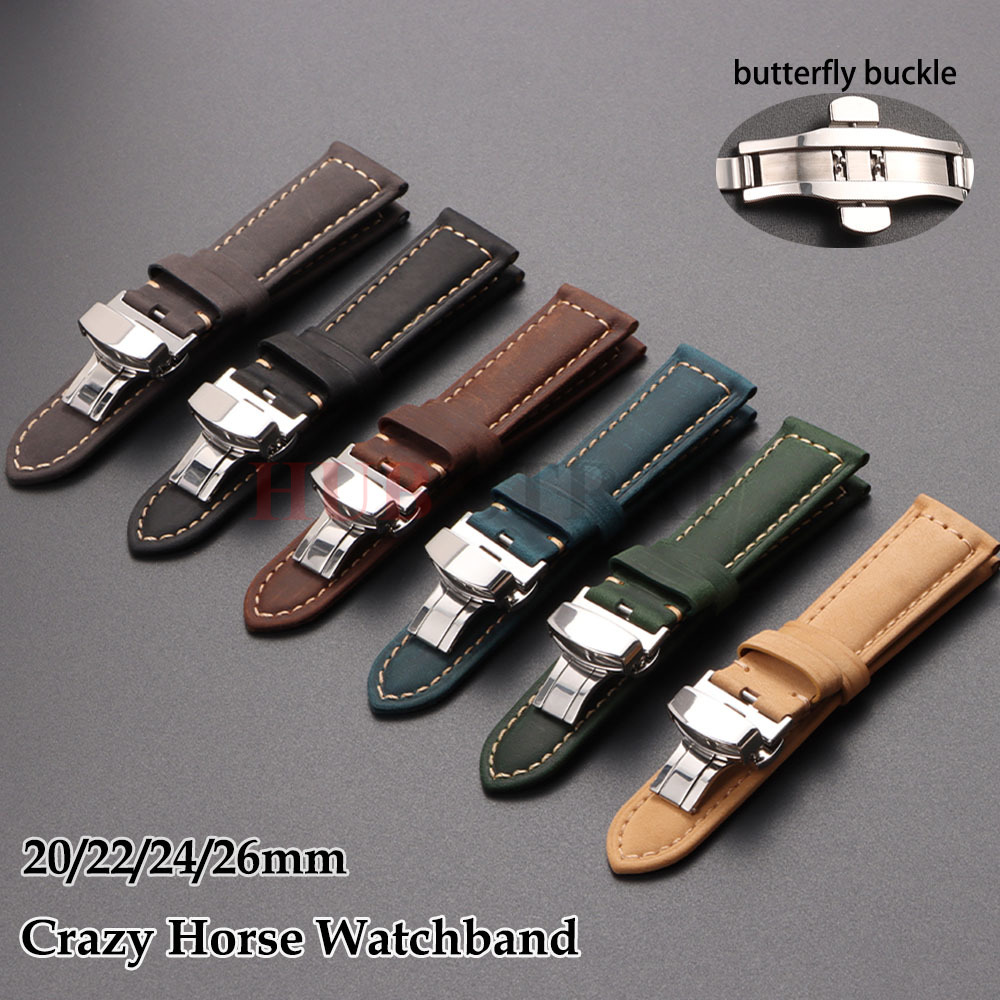 Suede Strap Watch - 20mm 22mm 24mm 26mm Genuine Calfskin