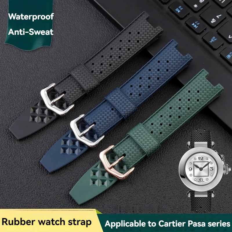 Rubber Men's Watch Strap for C - Cartier Watch Tank review and price