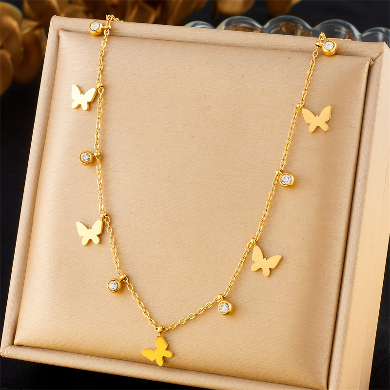 CZ Butterfly Tassel Necklace S - Butterfly Clasp Deployant review and price